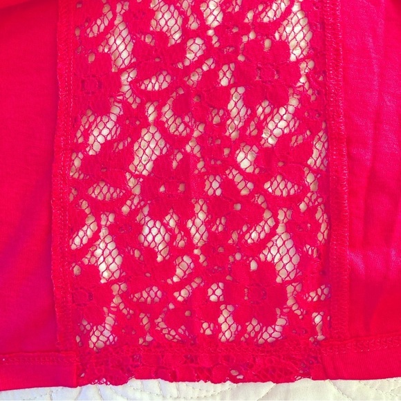 Lane Bryant Deep Pink Lace Batwing Dolman Short Sleeve Top (Plus Size 18/20) - Picture 4 of 10